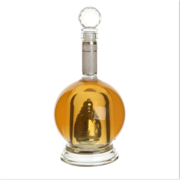 Botella de decoración para el hogar Botella de vidrio de whisky Botella de licor